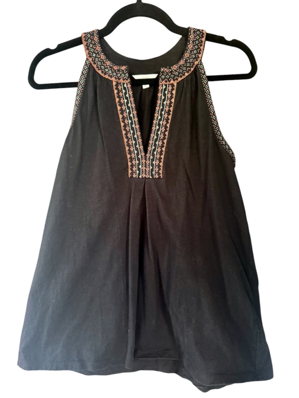 Joie Black Embroidered Halter Tank Top - Cotton Women’s Size S